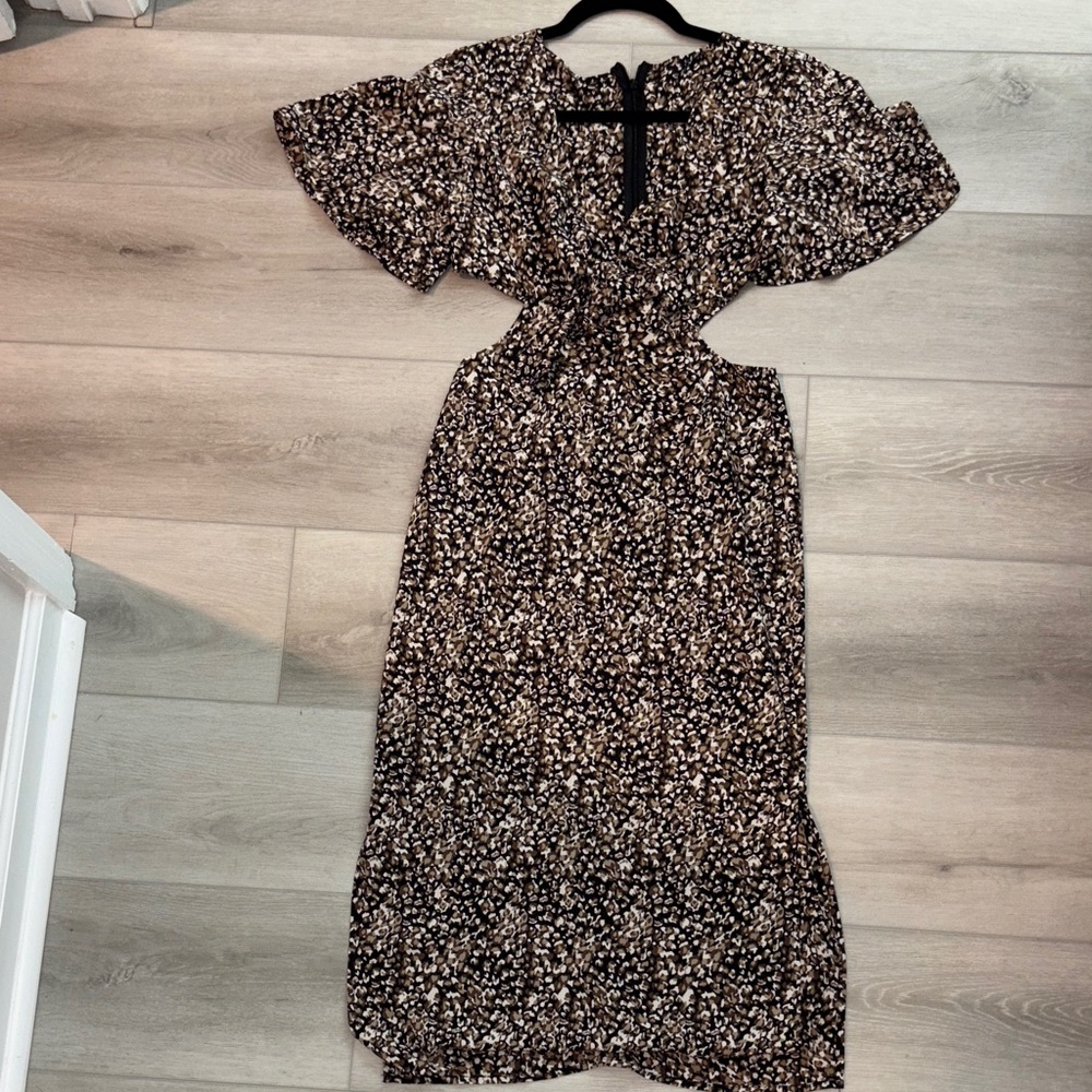 Floral Black and White Women's Dress